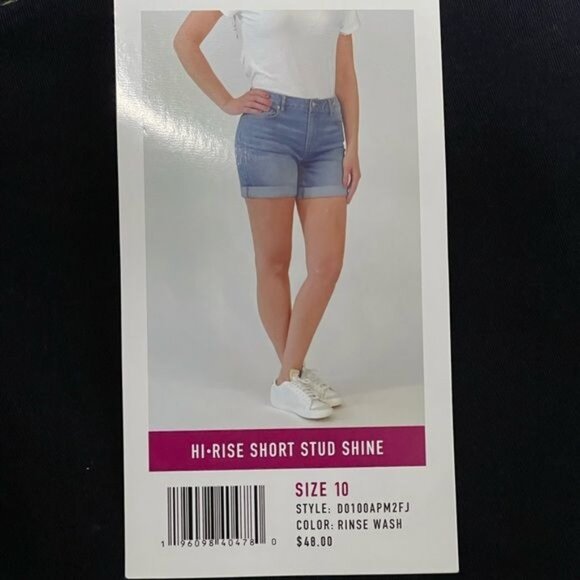 Faith Jeans Women's Hi-Rise Short Stud Shine size 10" - Picture 7 of 11
